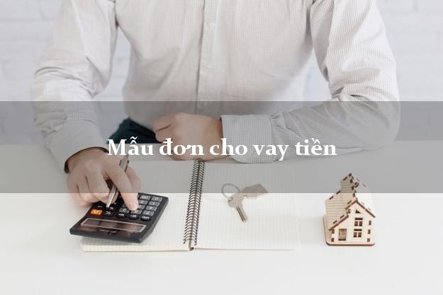 Mẫu đơn cho vay tiền