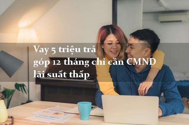 Vay 5 triệu trả góp 12 tháng chỉ cần CMND lãi suất thấp